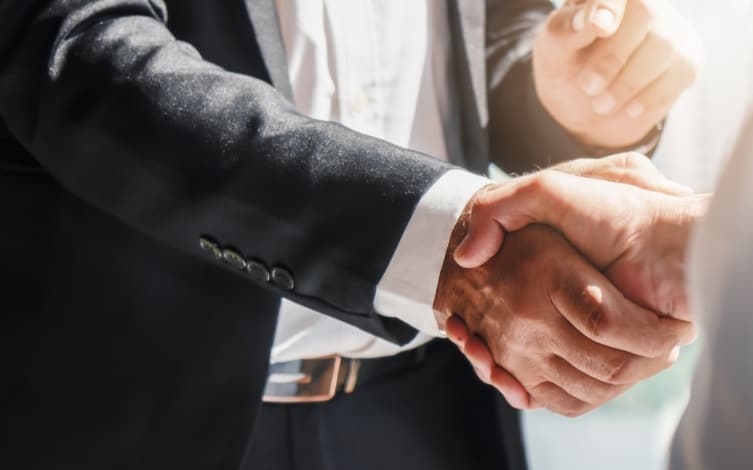 Close up of handshake